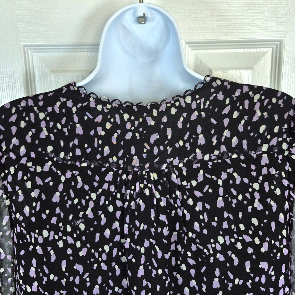 Diane Von‎ Furstenburg black Aria chiffon silk dress women's 0 - Picture 14 of 16